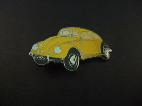 Volkswagen Kever geel ( VW op het nummerbord)